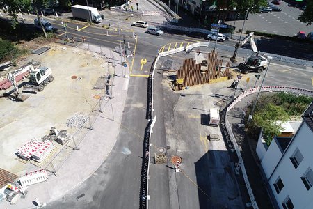 Große Bruchstr. mit Blick zur Kreuzung Freiheitsstraße - Stand 11.08.2022