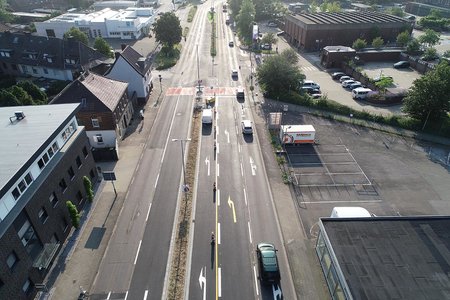 Blick Freiheitsstraße stadteinwärts Richtung Gerberstr./Goetersstr. Stand: 20.07.2021