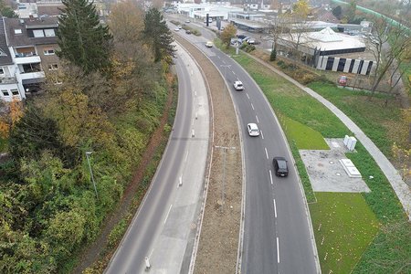 Blick in Fahrtrichtung Süchteln und Dülken - Stand 16.11.2021