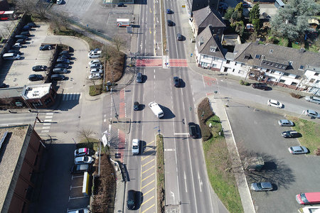 Kreuzung Freiheitstr./Bendstr. mit Fahrtrichtung Süchteln/Dülken Stand: 09.03.2022