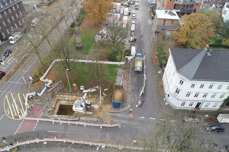 Bahnhofstr. mit Blick in die Parkstraße - Stand: 16.11.2021