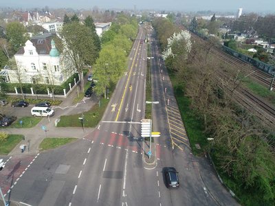 Blick stadtauswärts zur Kreuzung Gerberstraße Stand 08.04.2019