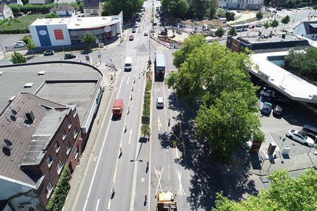 Freiheitsstraße Fahrtrichtung stadtauswärts nach Mönchengladbach - Stand: 11.08.2022