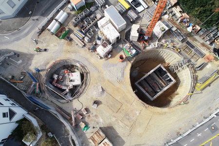 Blick auf die Baugruben in der Große Bruchstraße Stand: 21.09.2021