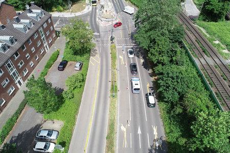 Blick Freiheitsstraße Kreuzung Gerberstraße stadtauswärts Richtung Süchteln u. Dülken – Stand 25.05.2022